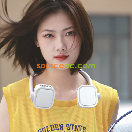 Customization Double Head no Leaf Hanging Neck Fan Promotional Products