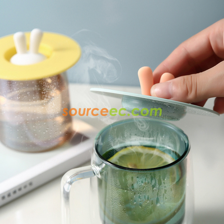 Customization Rabbit Ear Silicone Cup Lid Promotional Products
