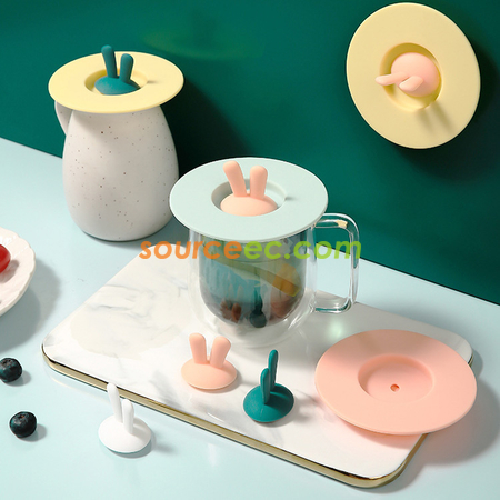 Customization Rabbit Ear Silicone Cup Lid Promotional Products