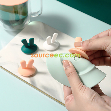 Customization Rabbit Ear Silicone Cup Lid Promotional Products