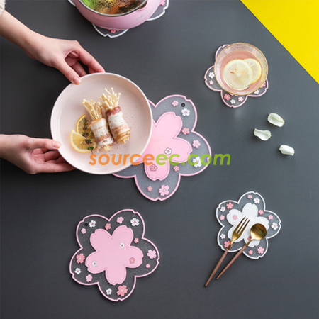 Customization Sakura PVC Heat Insulation Pad Promotional Products