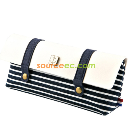 Customization Striped Canvas Pencil Case Promotional Products