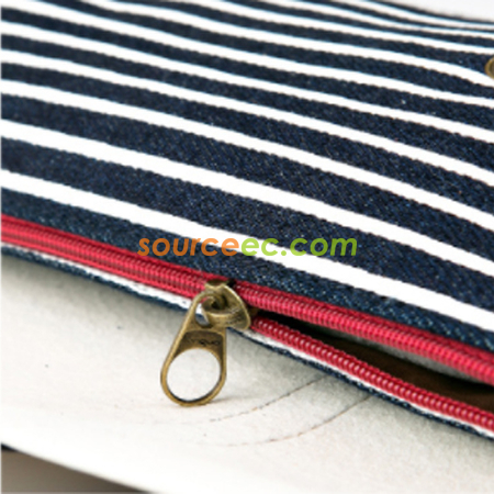 Customization Striped Canvas Pencil Case Promotional Products