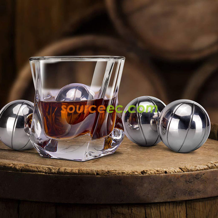Customization Basketball-shaped Stainless Ice Cube Promotional Products