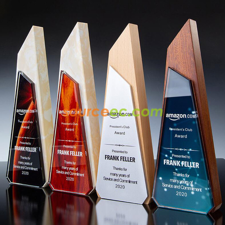 Customization Solid Wood Crystal Trophy Promotional Products