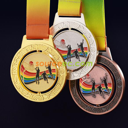 Customization Rotating basketball Medal Promotional Products