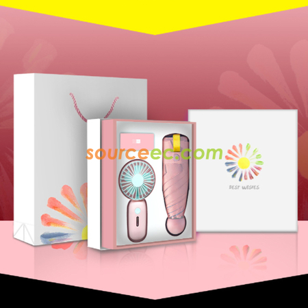 Customization Umbrella And Mini Fan Gift Set Promotional Products