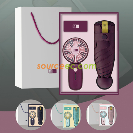 Customization Umbrella And Mini Fan Gift Set Promotional Products