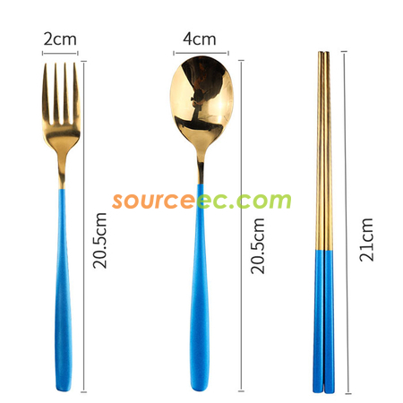 Customization Stainless Steel Tableware with Bag Promotional Products