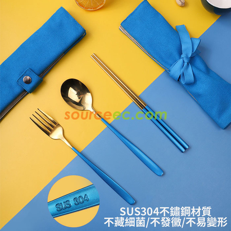 Customization Stainless Steel Tableware with Bag Promotional Products