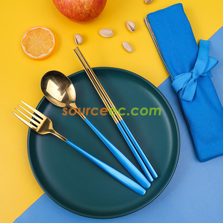Customization Stainless Steel Tableware with Bag Promotional Products