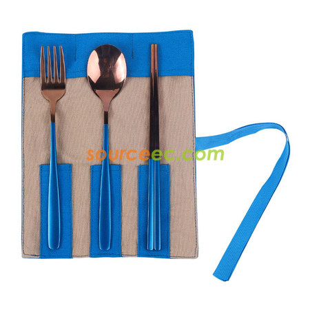 Customization Stainless Steel Tableware with Bag Promotional Products