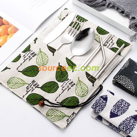 Customization Stainless Steel Tableware with Bag Promotional Products