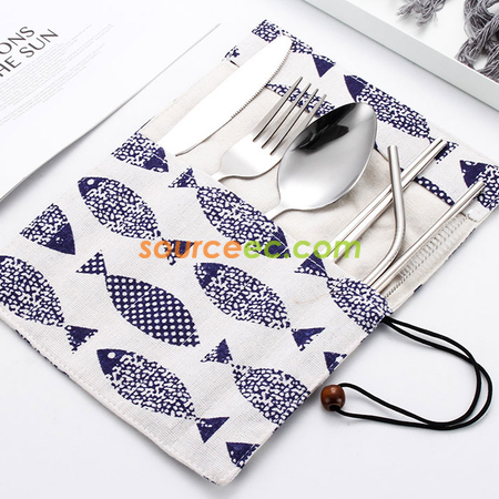 Customization Stainless Steel Tableware with Bag Promotional Products