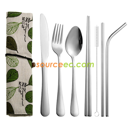 Customization Stainless Steel Tableware with Bag Promotional Products