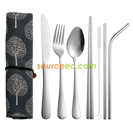 Customization Stainless Steel Tableware with Bag Promotional Products
