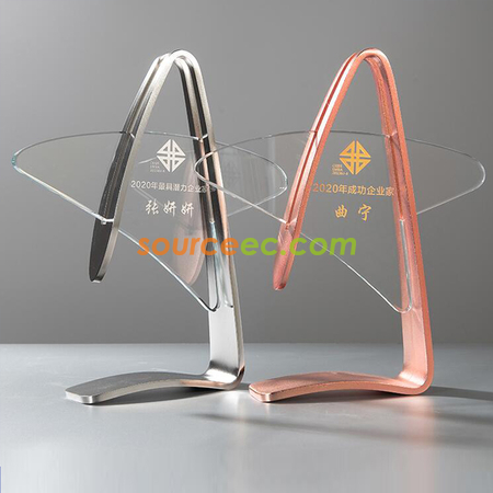 Customization Creative Gold/Silver/Bronze And Crystal Metal Trophy Promotional Products