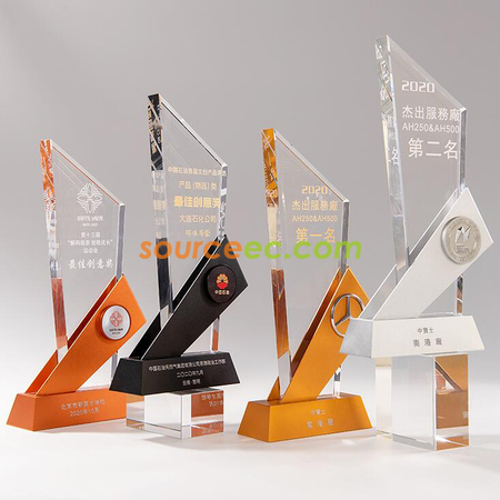 Customization Metal Faceted Crystal Trophy Promotional Products