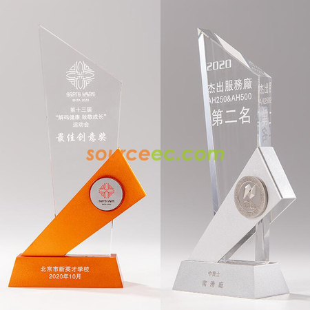 Customization Metal Faceted Crystal Trophy Promotional Products
