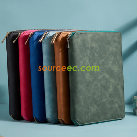Customization PU Notebook With Zipper Promotional Products