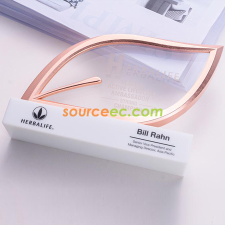 Customization Metal Crystal Leaf Trophy Promotional Products