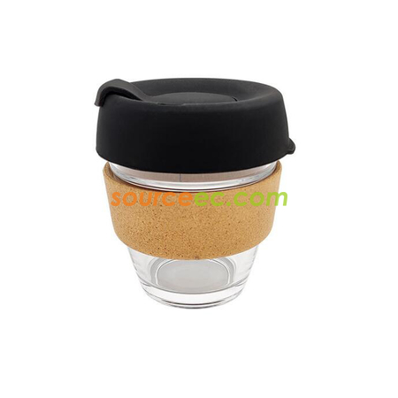 Customization Cork Silicone Glass Coffee Cup Promotional Products
