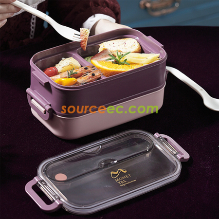 Customization Double-Layer Portable Lunch Box With Soup Bowl Set Promotional Products
