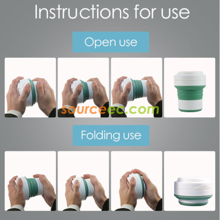 Customization 450ML Silicone Collapsible Coffee Cup Promotional Products