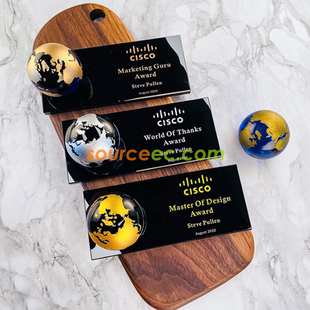 Customization Creative Earth Crystal Paperweight Promotional Products