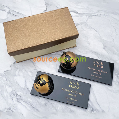Customization Creative Earth Crystal Paperweight Promotional Products