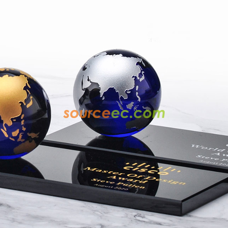 Customization Creative Earth Crystal Paperweight Promotional Products