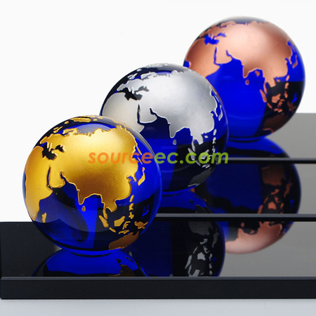 Customization Creative Earth Crystal Paperweight Promotional Products