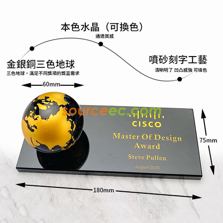 Customization Creative Earth Crystal Paperweight Promotional Products