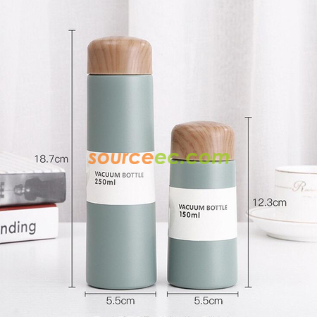 Customization Wood Grain 304 Stainless Steel Thermos Cup Promotional Products