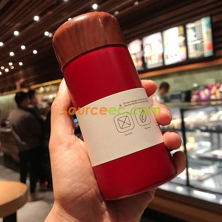 Customization Wood Grain 304 Stainless Steel Thermos Cup Promotional Products