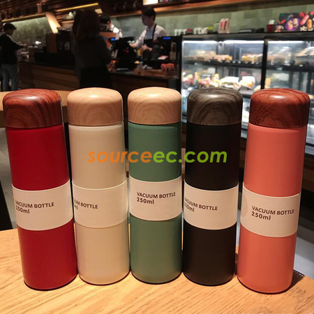 Customization Wood Grain 304 Stainless Steel Thermos Cup Promotional Products