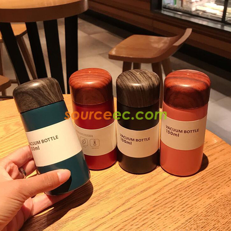 Customization Wood Grain 304 Stainless Steel Thermos Cup Promotional Products