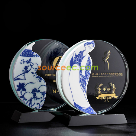 Customization Double-sided Ceramic Crystal Trophy Promotional Products