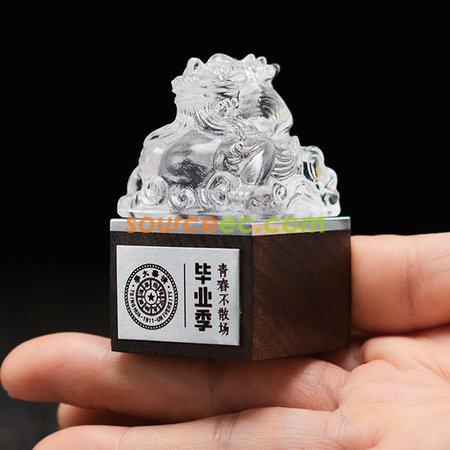 Customization Coloured Glaze Wooden Stamp Promotional Products