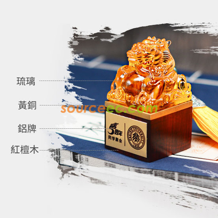 Customization Coloured Glaze Wooden Stamp Promotional Products