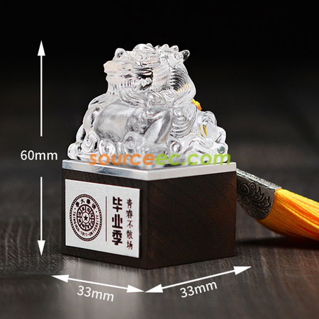 Customization Coloured Glaze Wooden Stamp Promotional Products
