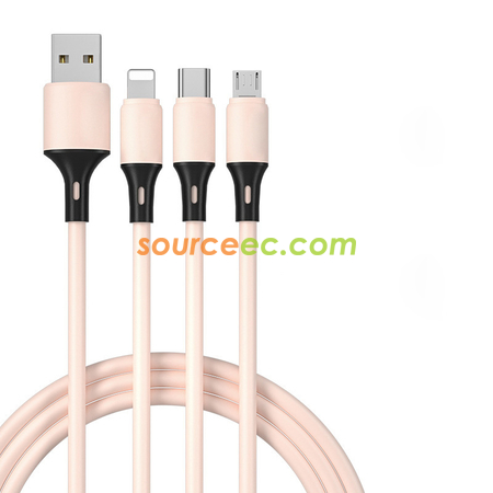Customization Silicone Three In One Charging Line Promotional Products