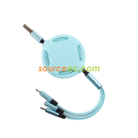Customization Silicone Three In One Telescopic Charging Line Promotional Products