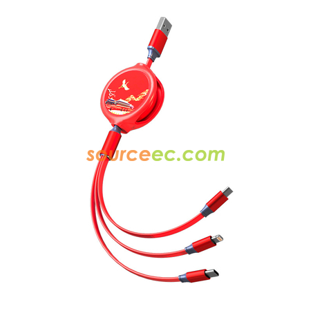 Customization Makaron Three In One Telescopic Data Line Promotional Products