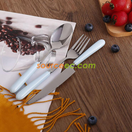 Customization Stainless Steel Tableware With Ceramic Handle Promotional Products
