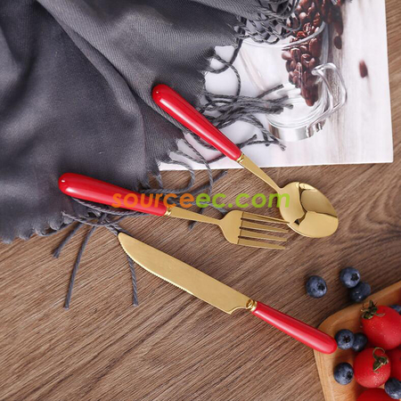 Customization Stainless Steel Tableware With Ceramic Handle Promotional Products