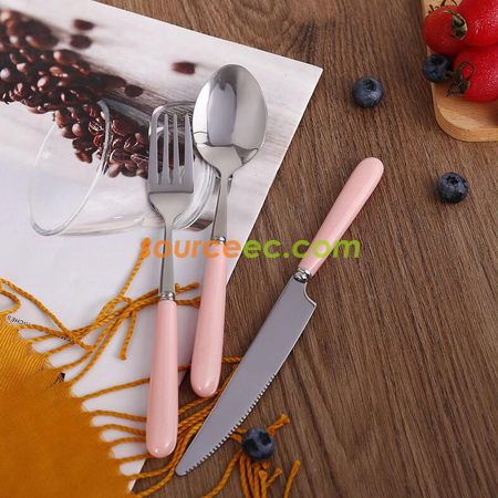 Customization Stainless Steel Tableware With Ceramic Handle Promotional Products