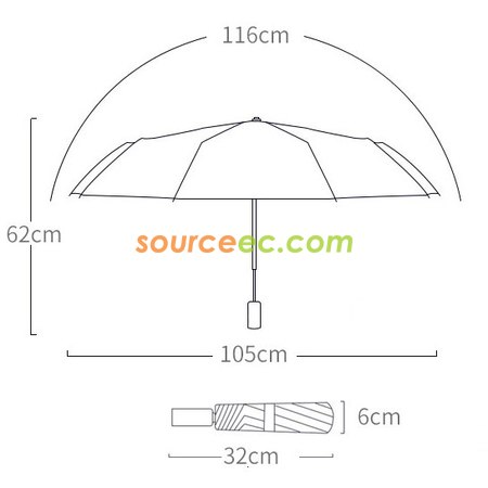 Customization Three-folding Auto Umbrella Promotional Products