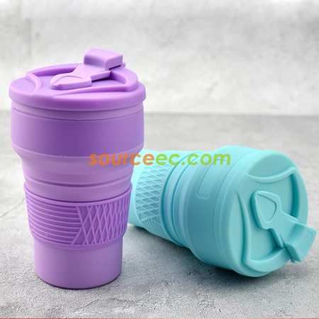 Customization Pure Color Folding Silicone Coffee Cup Promotional Products