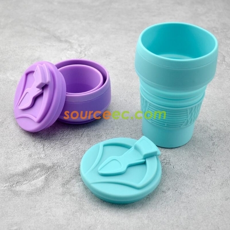 Customization Pure Color Folding Silicone Coffee Cup Promotional Products
